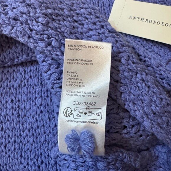 NWT Size XL -Anthropologie Cotton Textured Boat-Neck Sweater (NWT US$118) - Picture 7 of 16